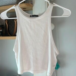 Zara crop rib halter top